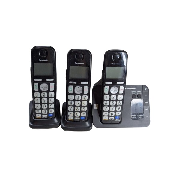 Panasonic Cordless Phone System W/Base 3 Handsets & Chargers Model KX-TGEA20 & K - Picture 1 of 6